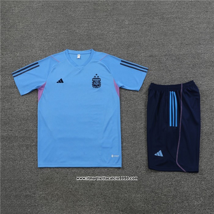 Tuta da Track Argentina Manica Corta 2023 2024 Blu Oscuro - Pantalon Corto